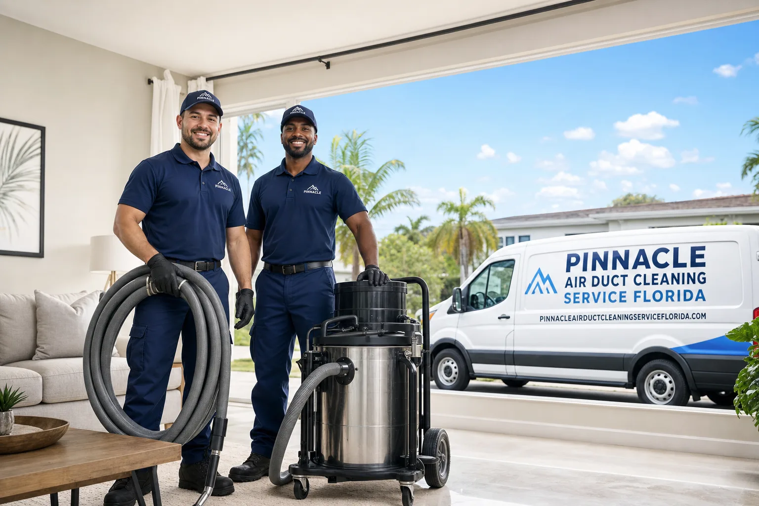 Pinnacle Air Duct Cleaning Service Florida service vehicle and crew in Florida, FL